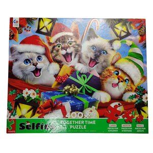 Ceaco Selfies Together Time 400-Piece Christmas Cats Family Jigsaw Puzzle